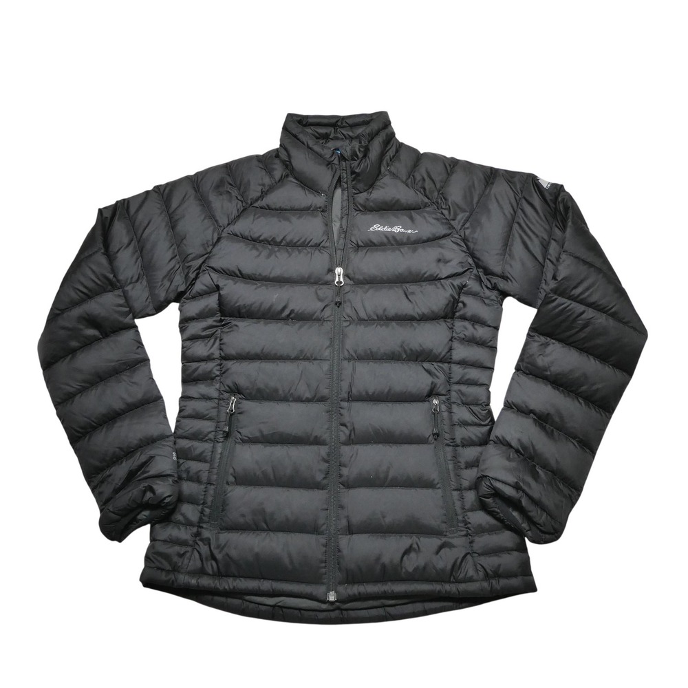 Eddie Bauer Jacket Womens XS Black StormDown 800 Down Puffer Full Zip